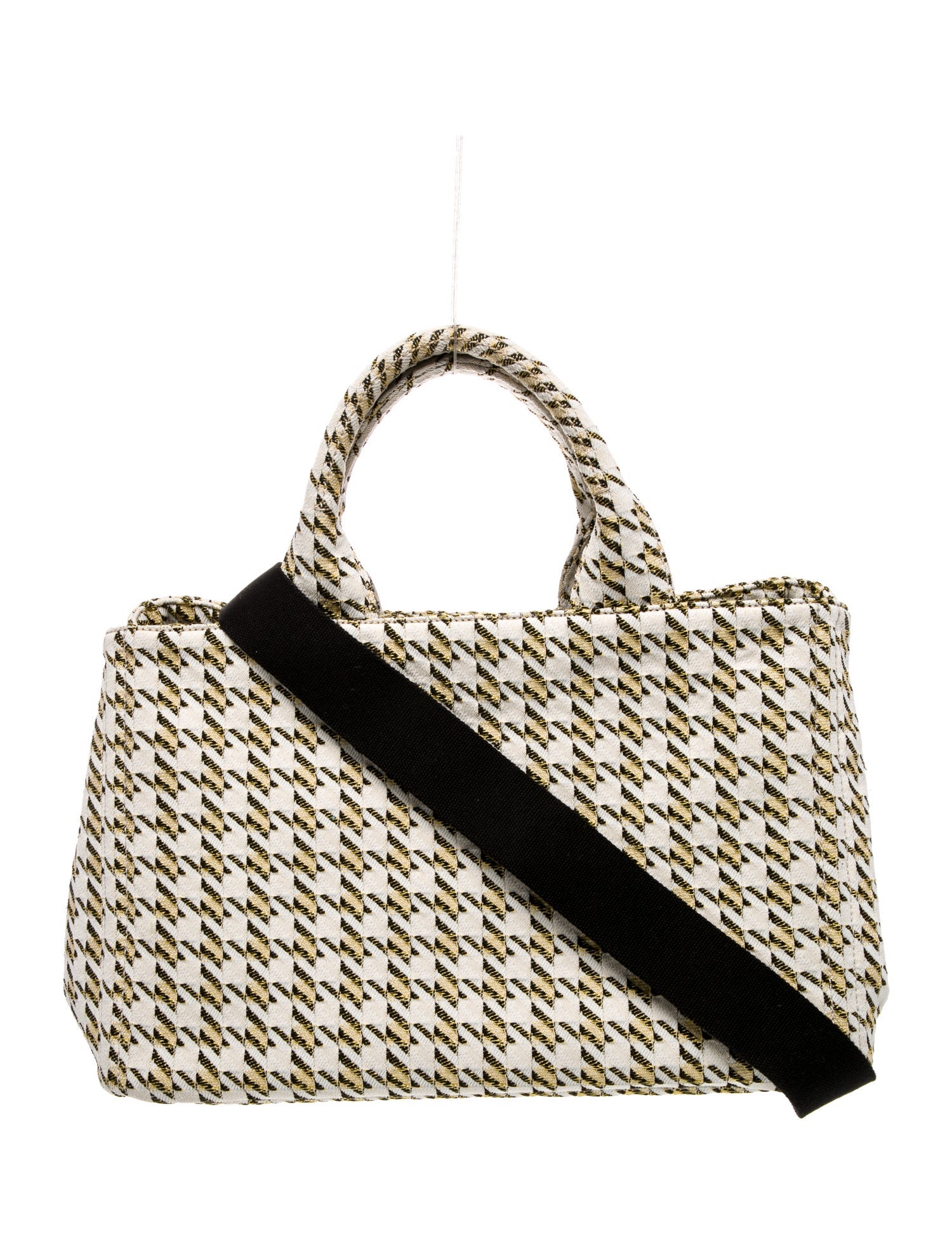 Prada Enameled Metal Triangle Shoulder Bag